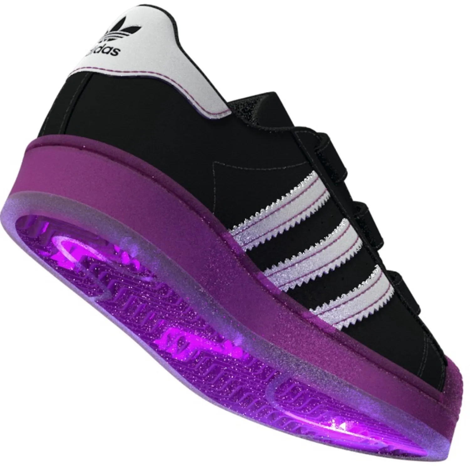 adidas Originals Superstar Led Lights Cf C Chaussures Noir de Base/Purbur/Blanc Nuage