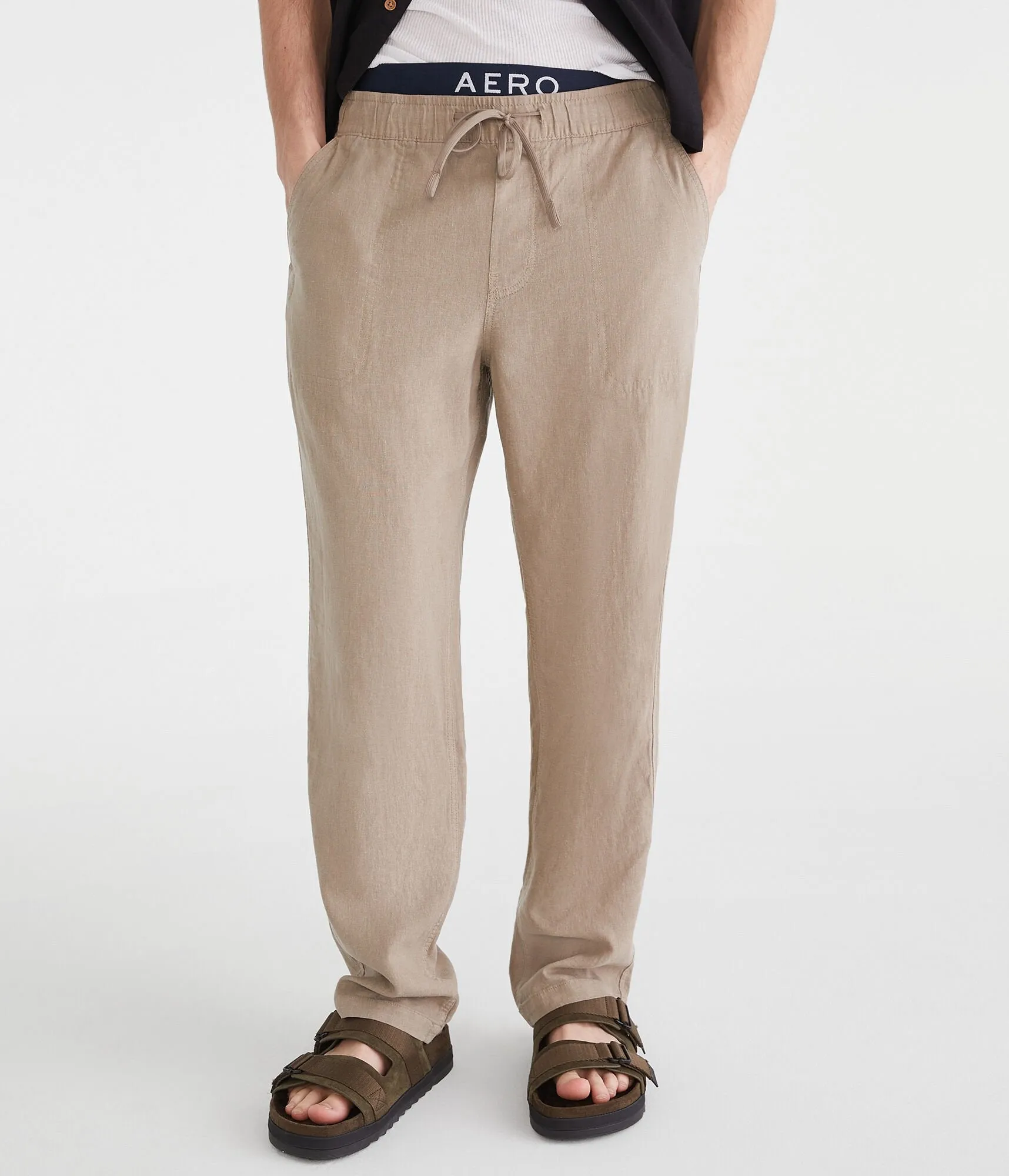 Pantalon en lin à cordon Aeropostale