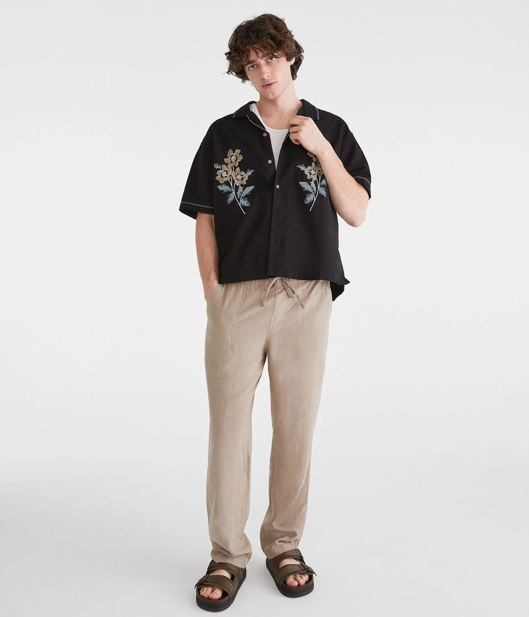 Pantalon en lin à cordon Aeropostale