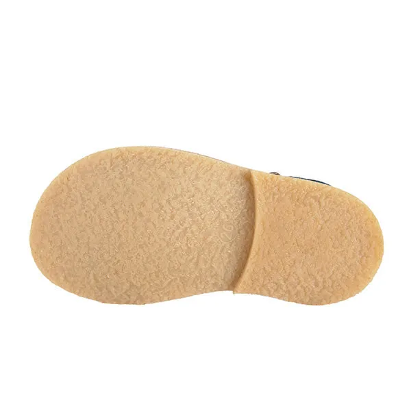 Sandale pour enfants à franges Agnes en cuir brun brossé
