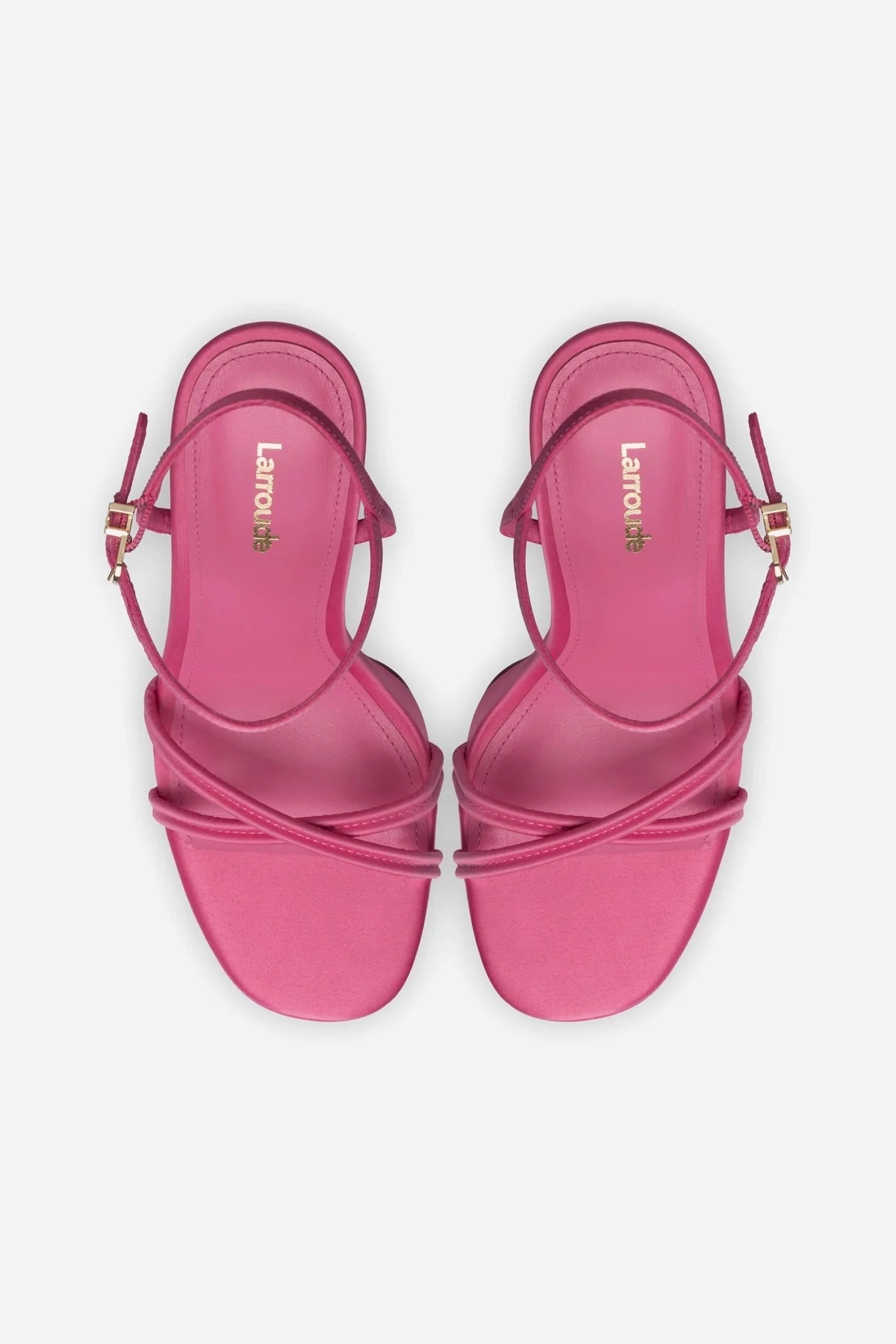 Sandale Plateforme Annie en Satin Rose