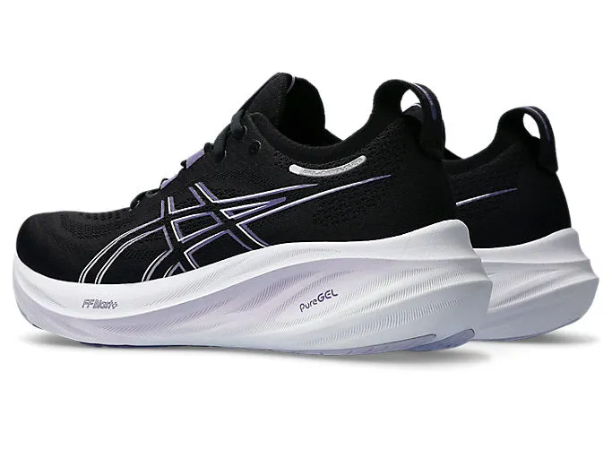 Asics Gel Nimbus 26 Femme - Noir/Violet Poussiéreux (1012B601-003) Asics Chaussures de Running