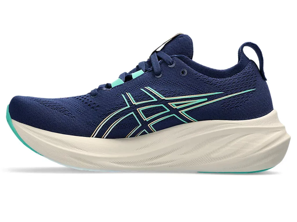 Asics Femme Gel Nimbus 26 - Étendue Bleue/Aurore Verte (1012B601-400) Asics Chaussures de Course