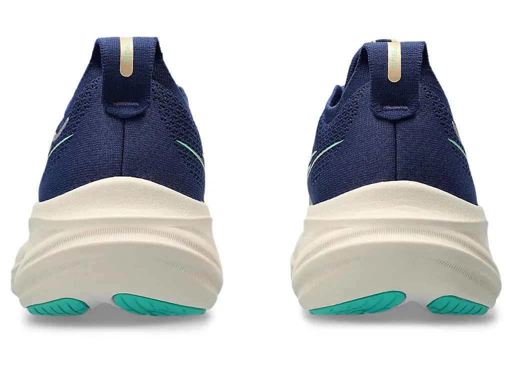 Asics Femme Gel Nimbus 26 - Étendue Bleue/Aurore Verte (1012B601-400) Asics Chaussures de Course