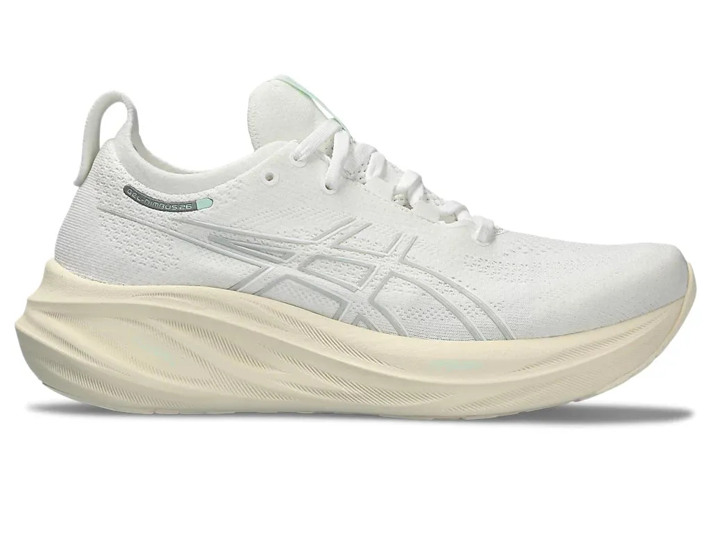Asics Gel Nimbus 26 Femme - Blanc/Blanc (1012B601-101) Asics Chaussures de Course