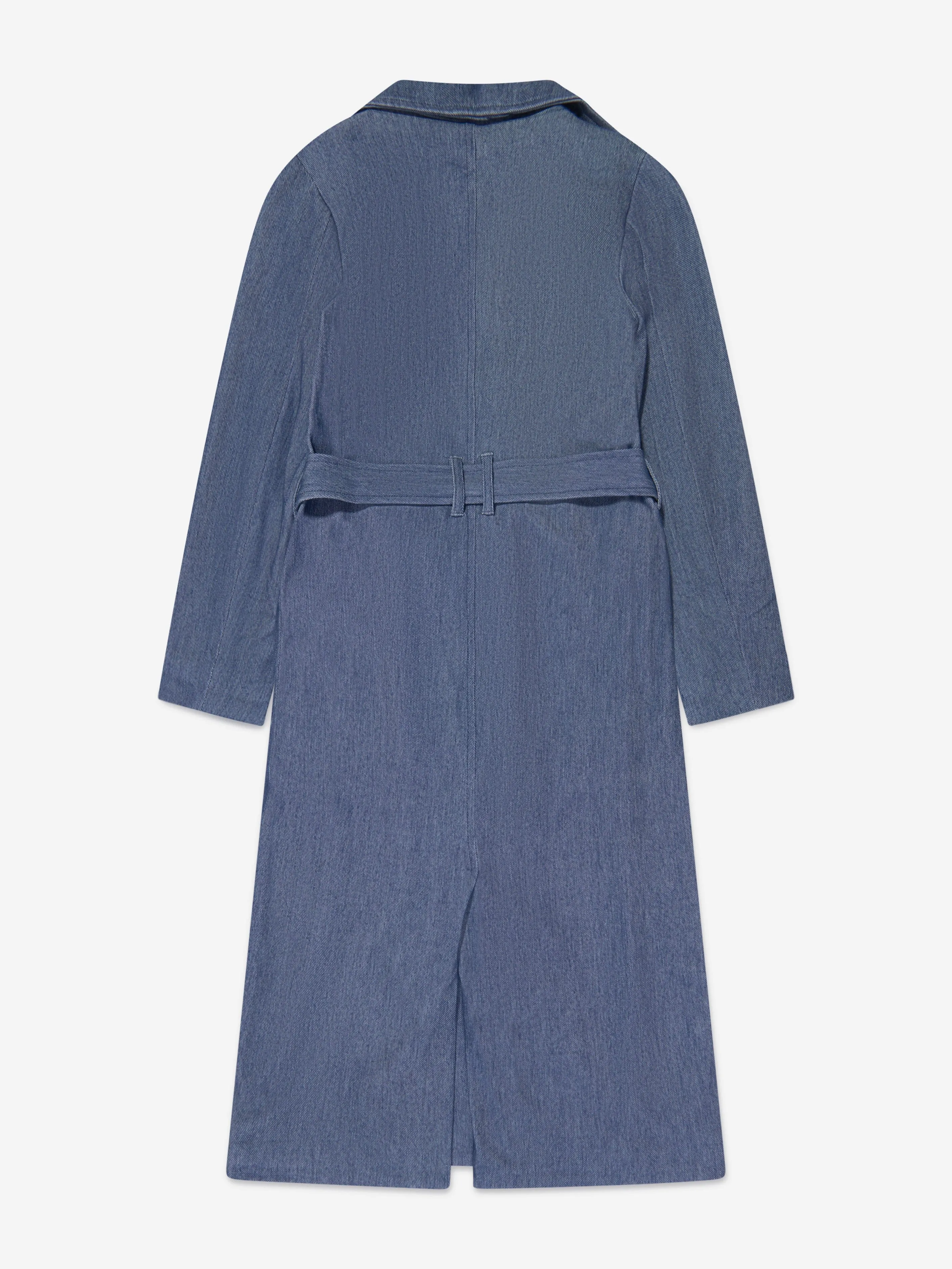 Manteau trench ceinturé en jean pour filles AY par AYLA en bleu