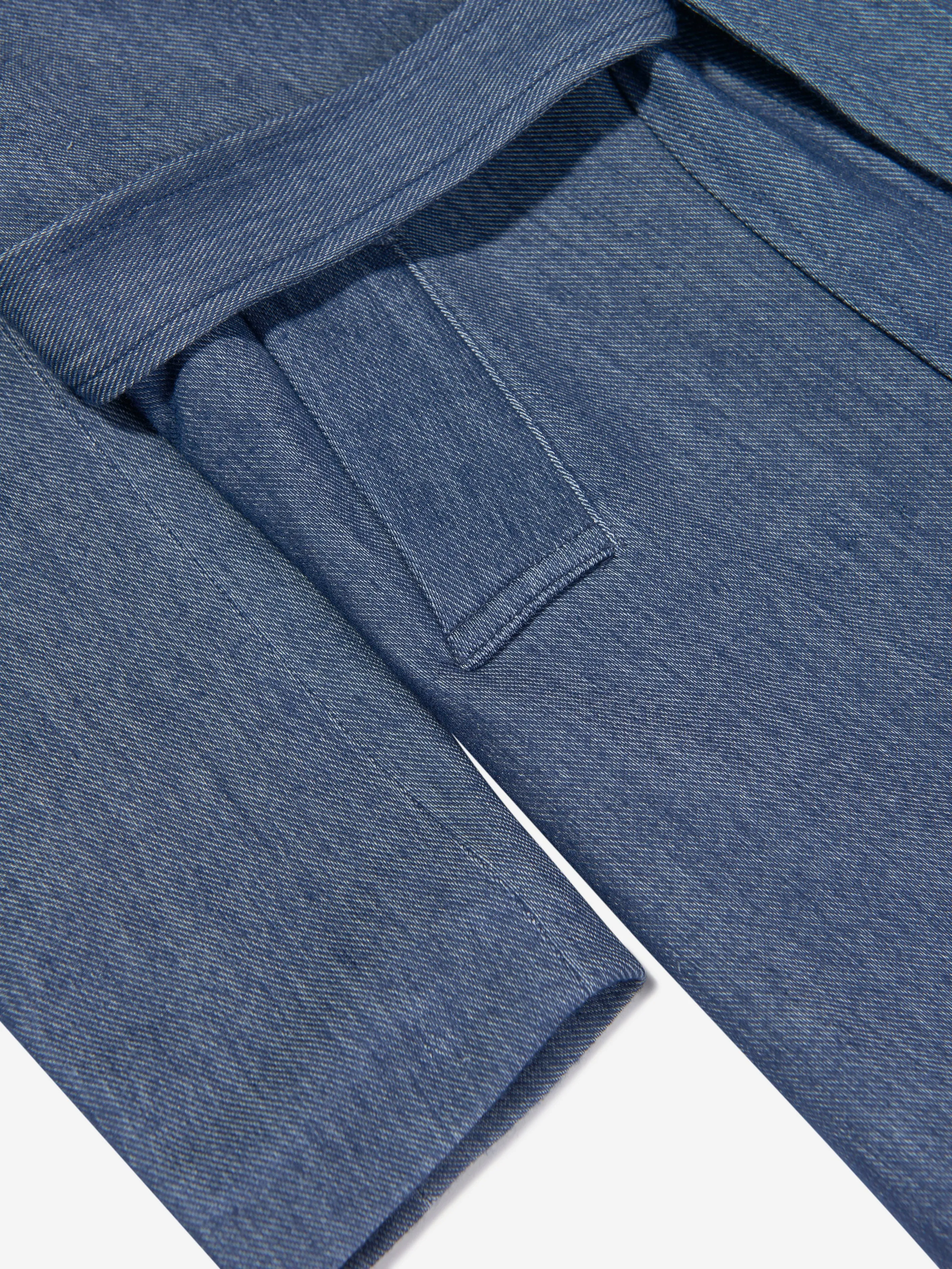 Manteau trench ceinturé en jean pour filles AY par AYLA en bleu
