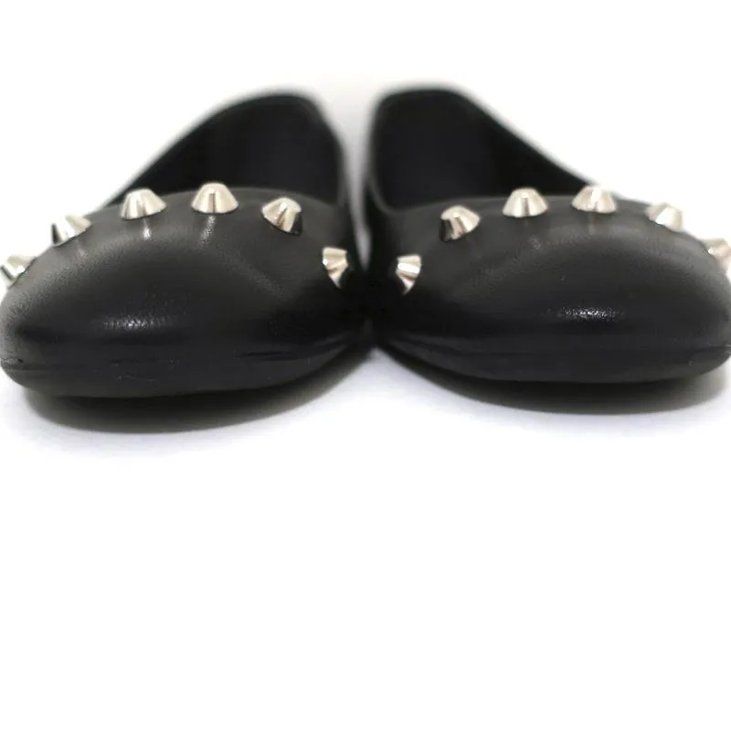 Balenciaga Ballerines à Clous en Cuir Noir Taille 38