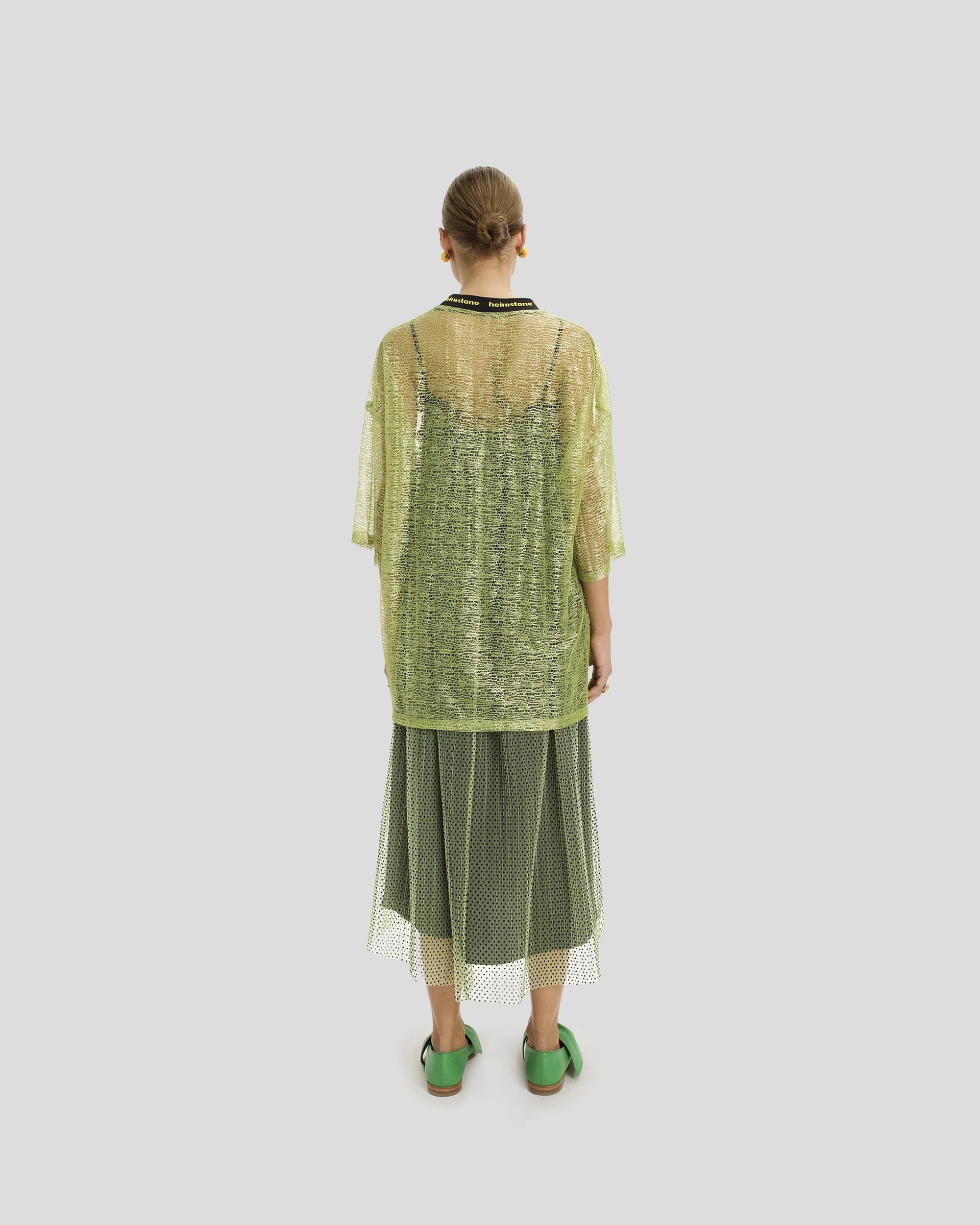 Basket t-shirt in toile Cellules anis