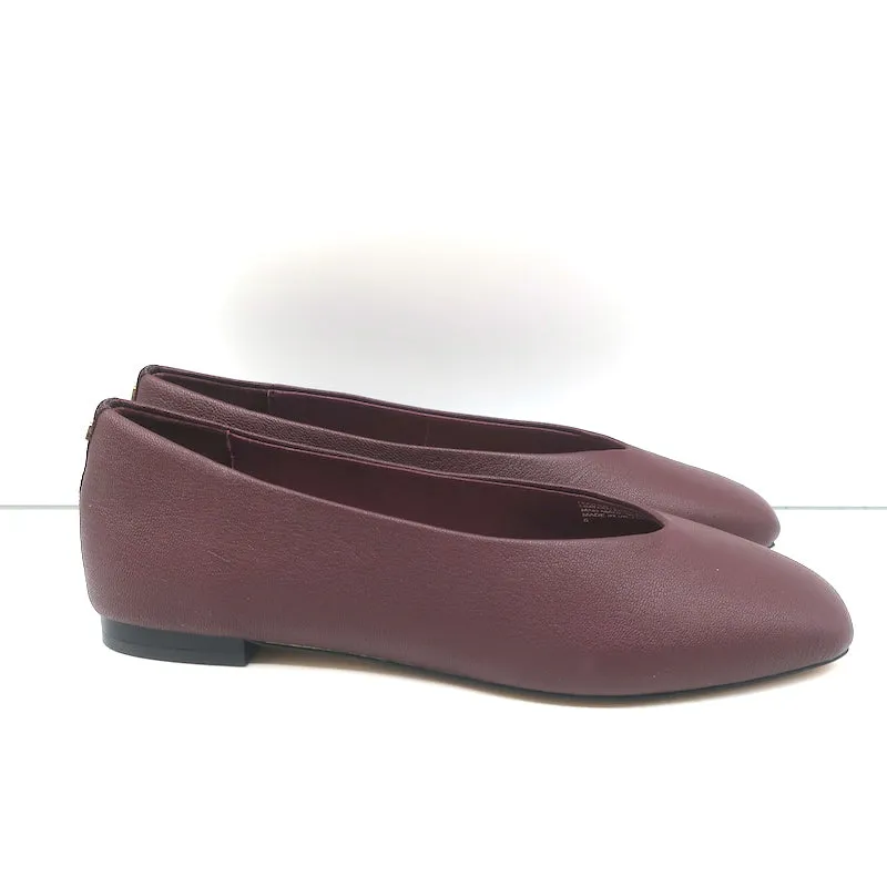 Birdies The Crane Ballerines en Cuir Bordeaux Taille 6 NEUVE