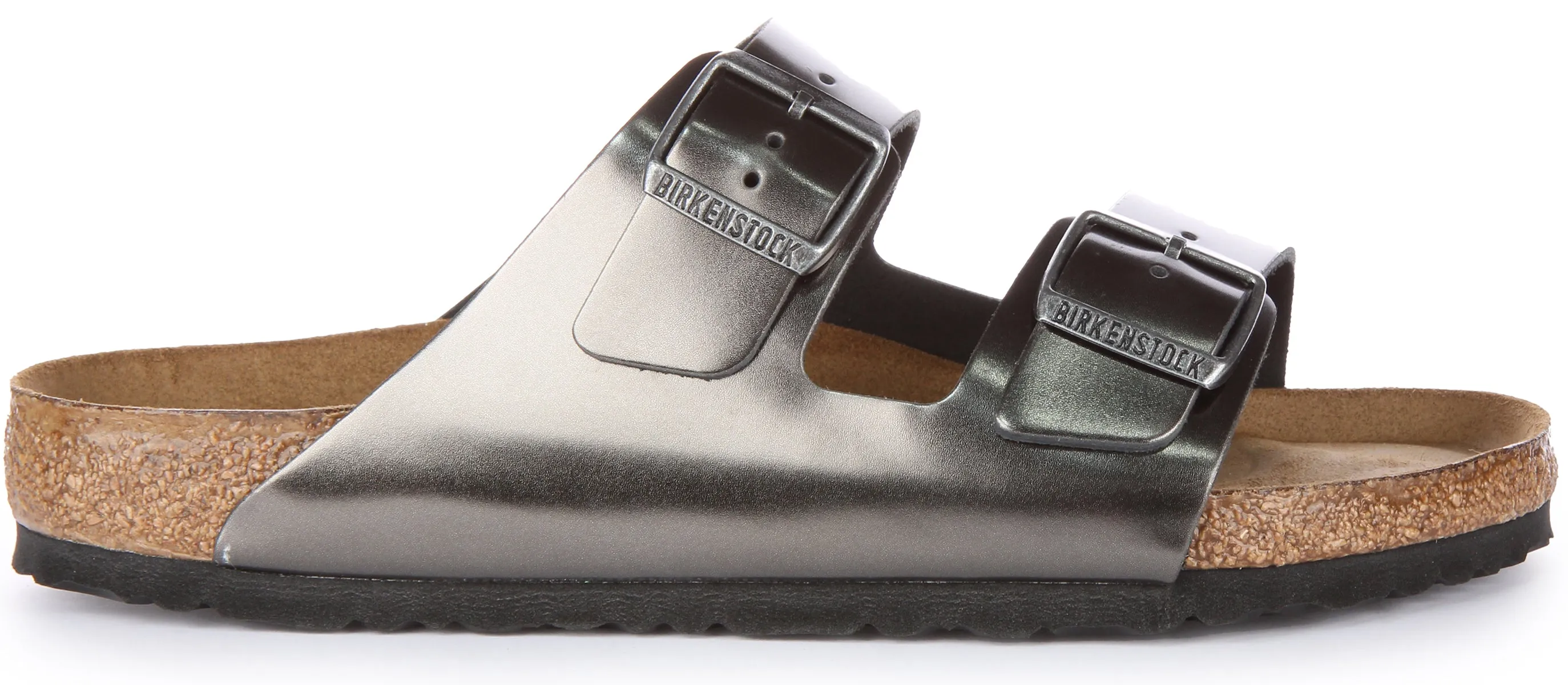 Birkenstock Arizona Cuir Naturel SFB Anthracite | Chaussures à Taille Standard Birkenstock