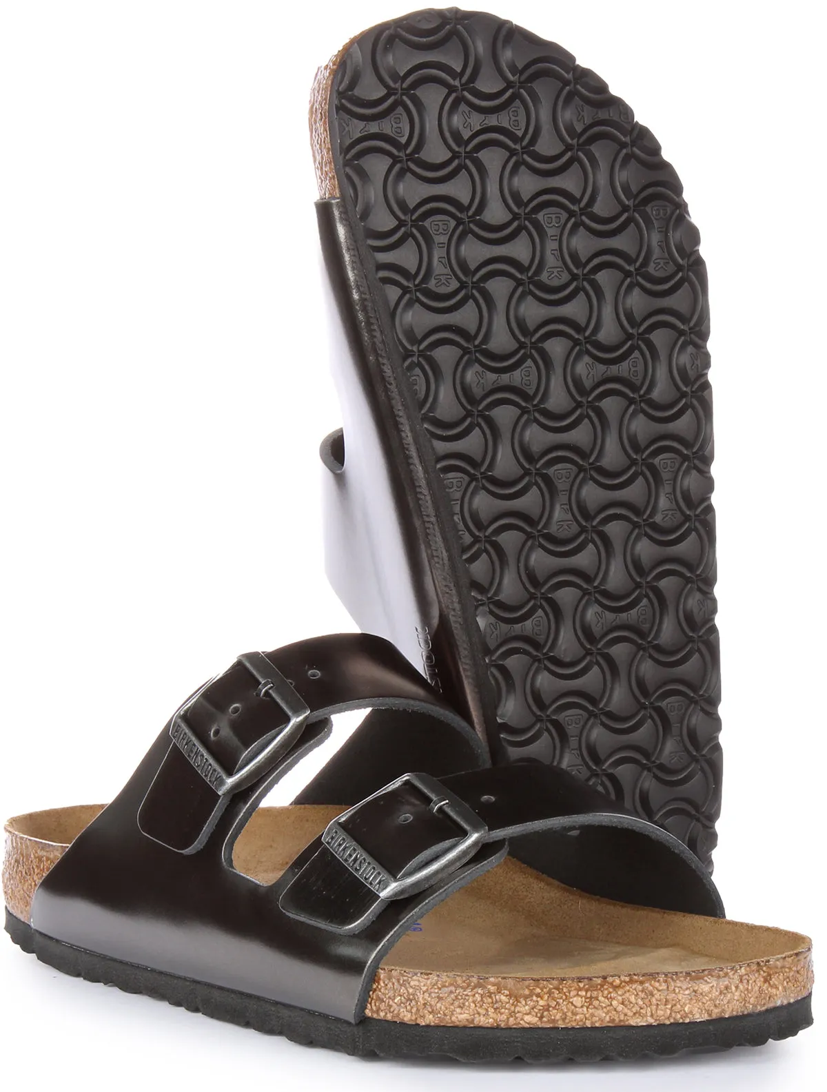 Birkenstock Arizona Cuir Naturel SFB Anthracite | Chaussures à Taille Standard Birkenstock