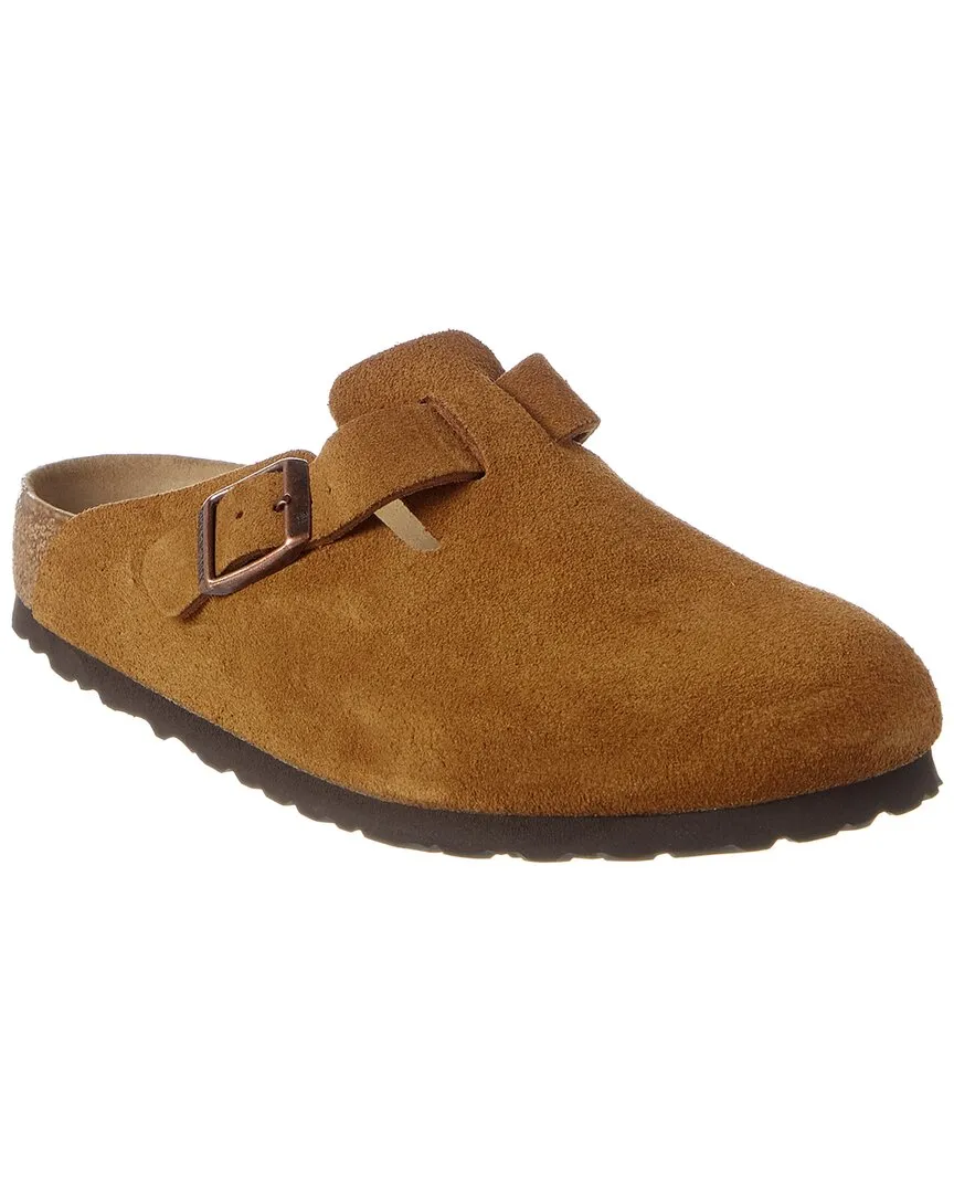 Birkenstock Boston Clogue en daim avec semelle intérieure douce