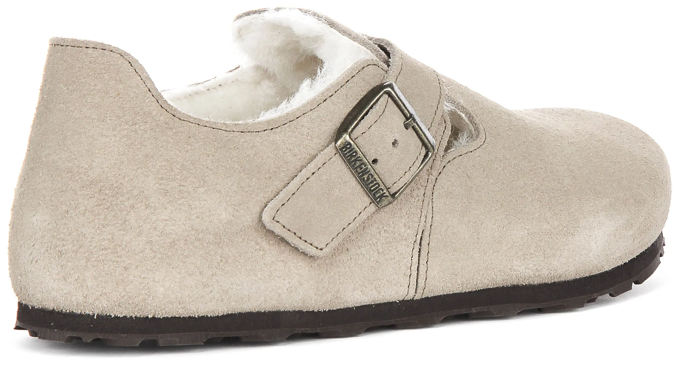 Birkenstock London en daim couleur taupe | Chaussures à ajustement régulier Birkenstock