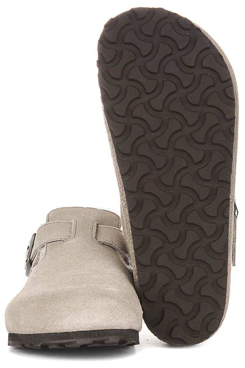 Birkenstock London en daim couleur taupe | Chaussures à ajustement régulier Birkenstock
