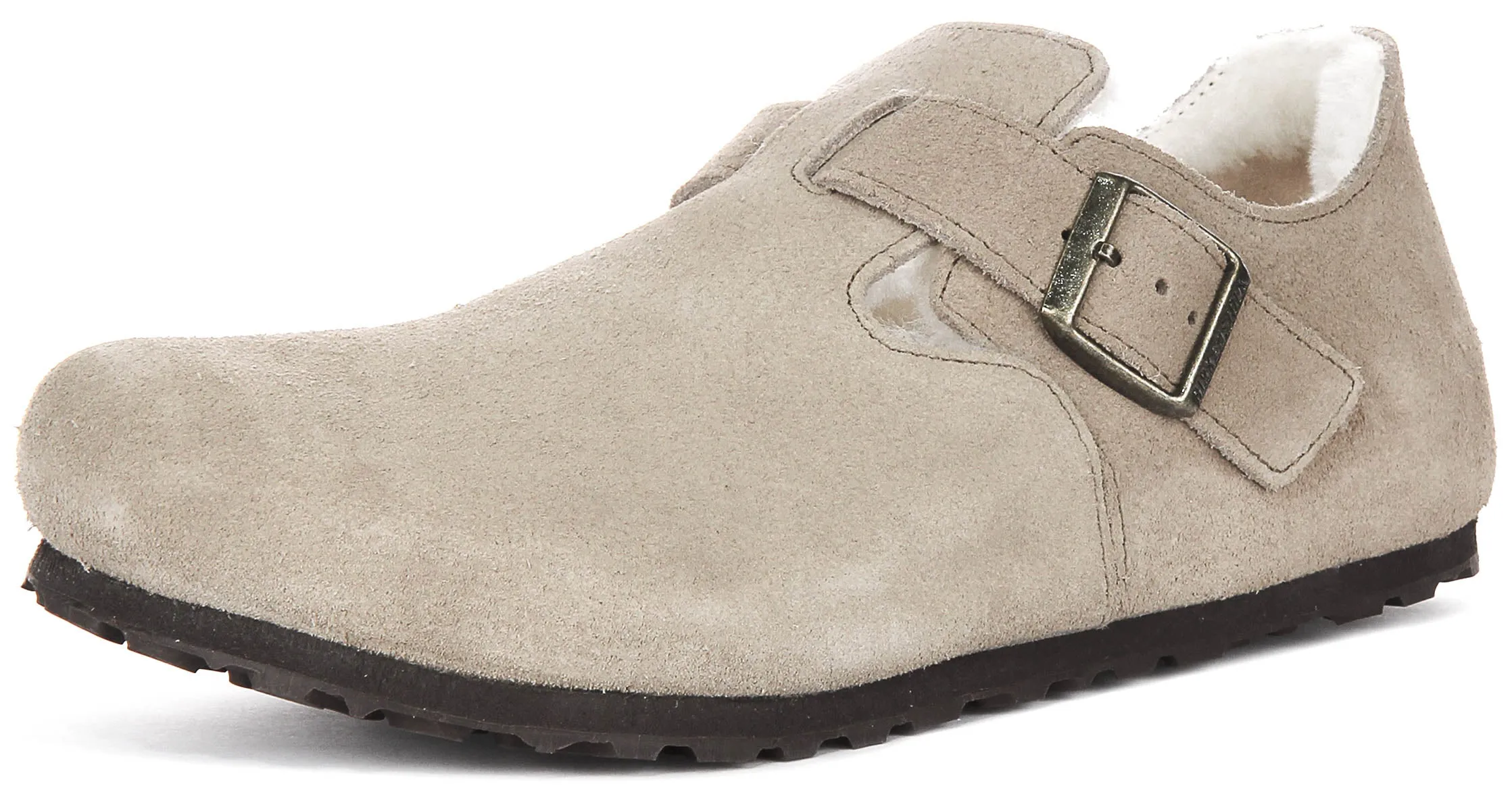 Birkenstock London en daim couleur taupe | Chaussures à ajustement régulier Birkenstock