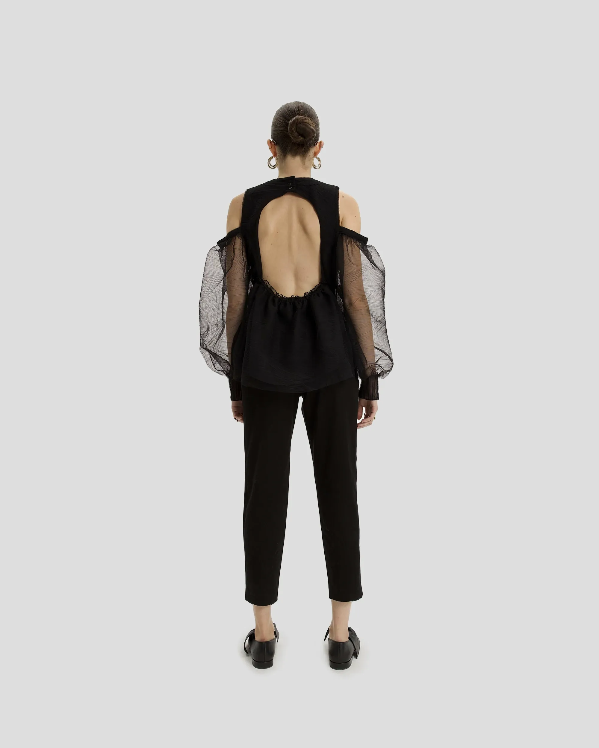 Blouse Blanca en Tulle Froissé