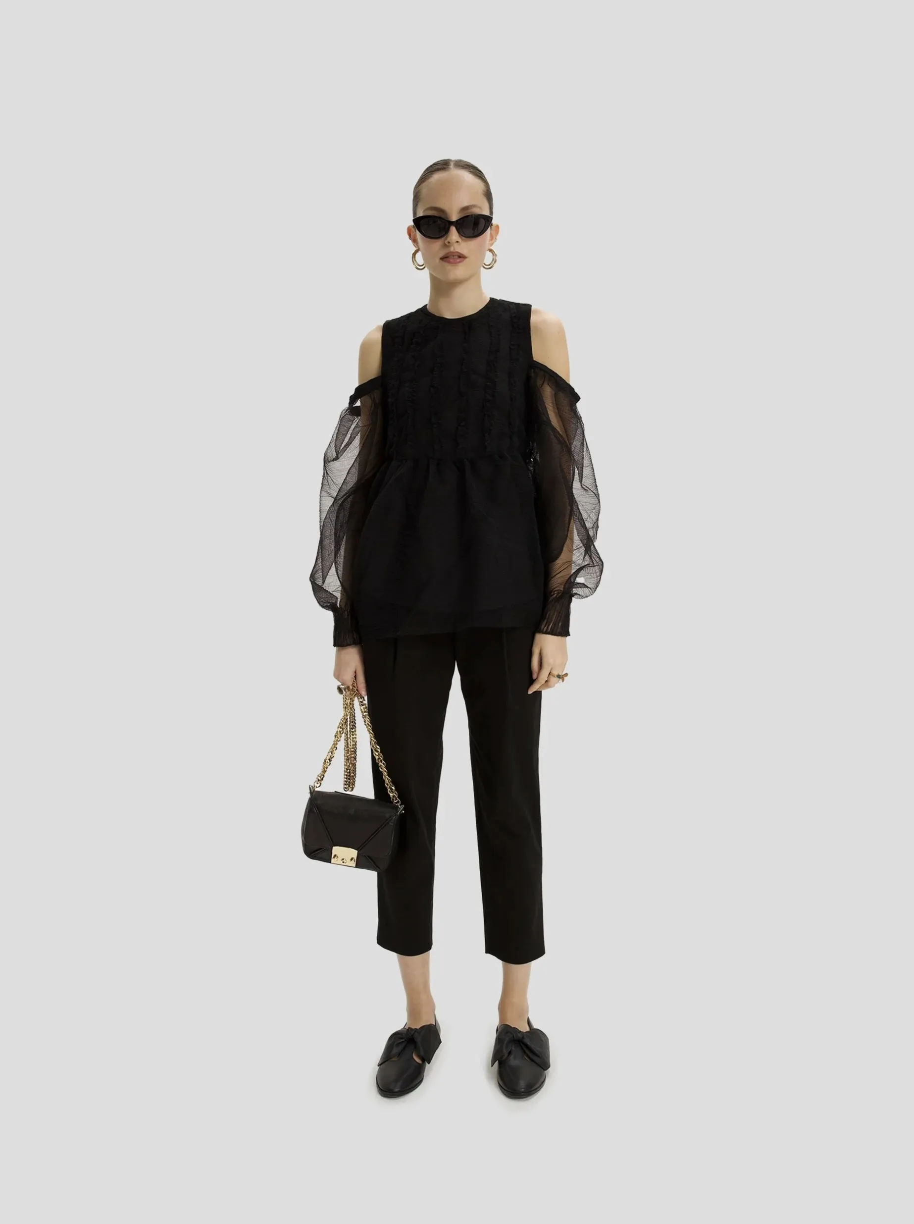 Blouse Blanca en Tulle Froissé