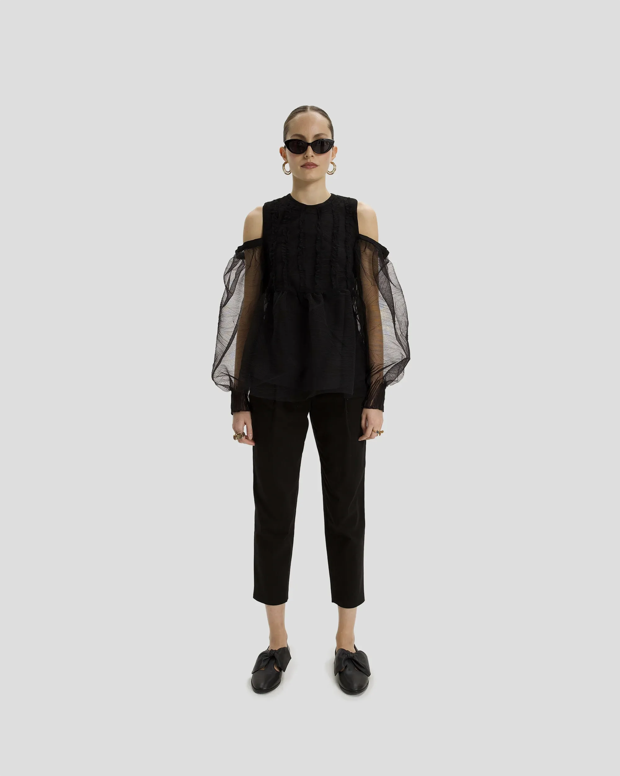 Blouse Blanca en Tulle Froissé