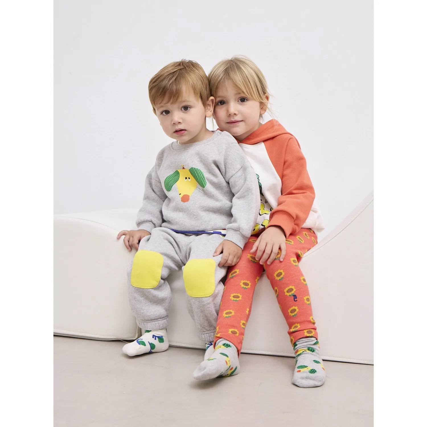 Pantalon de jogging Bobo Choses avec pièces de genou gris heather