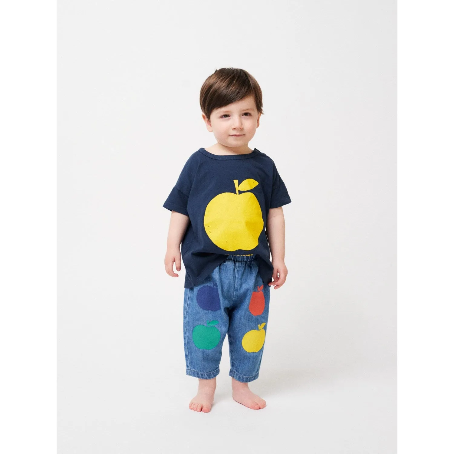 Bobo Choses Pantalon en Denim Multicolore Poma Bleu Clair Bobo-Choses