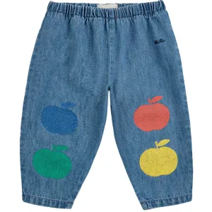 Bobo Choses Light Blue Poma Multicolor Denim Pants Bobo-Choses