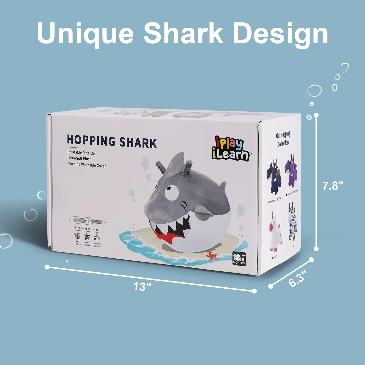 Ballon Sauteur Enfant Bouncy Pals en Forme de Requin
