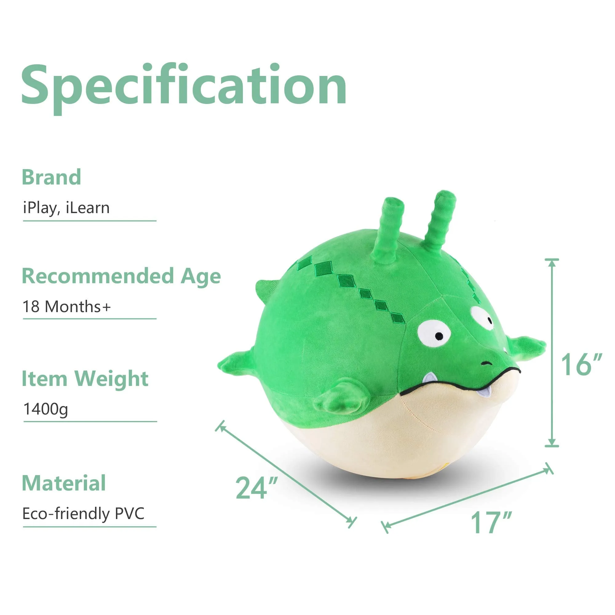 Bouncy Pals Peluche Sautante Alligator Ballon Sauteur