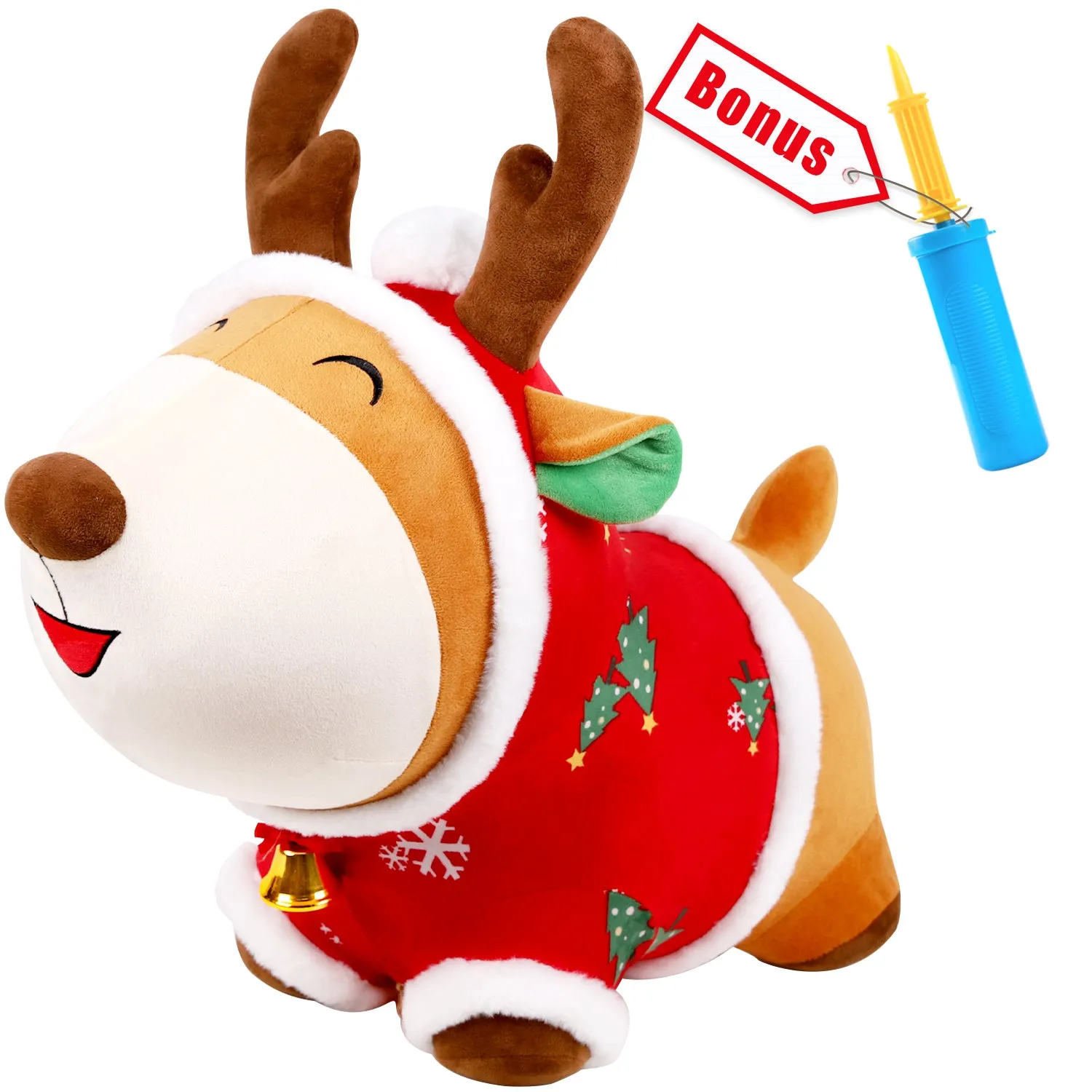 Peluche cheval à bascule Bouncy Pals - Renne - Jouet à chevaucher