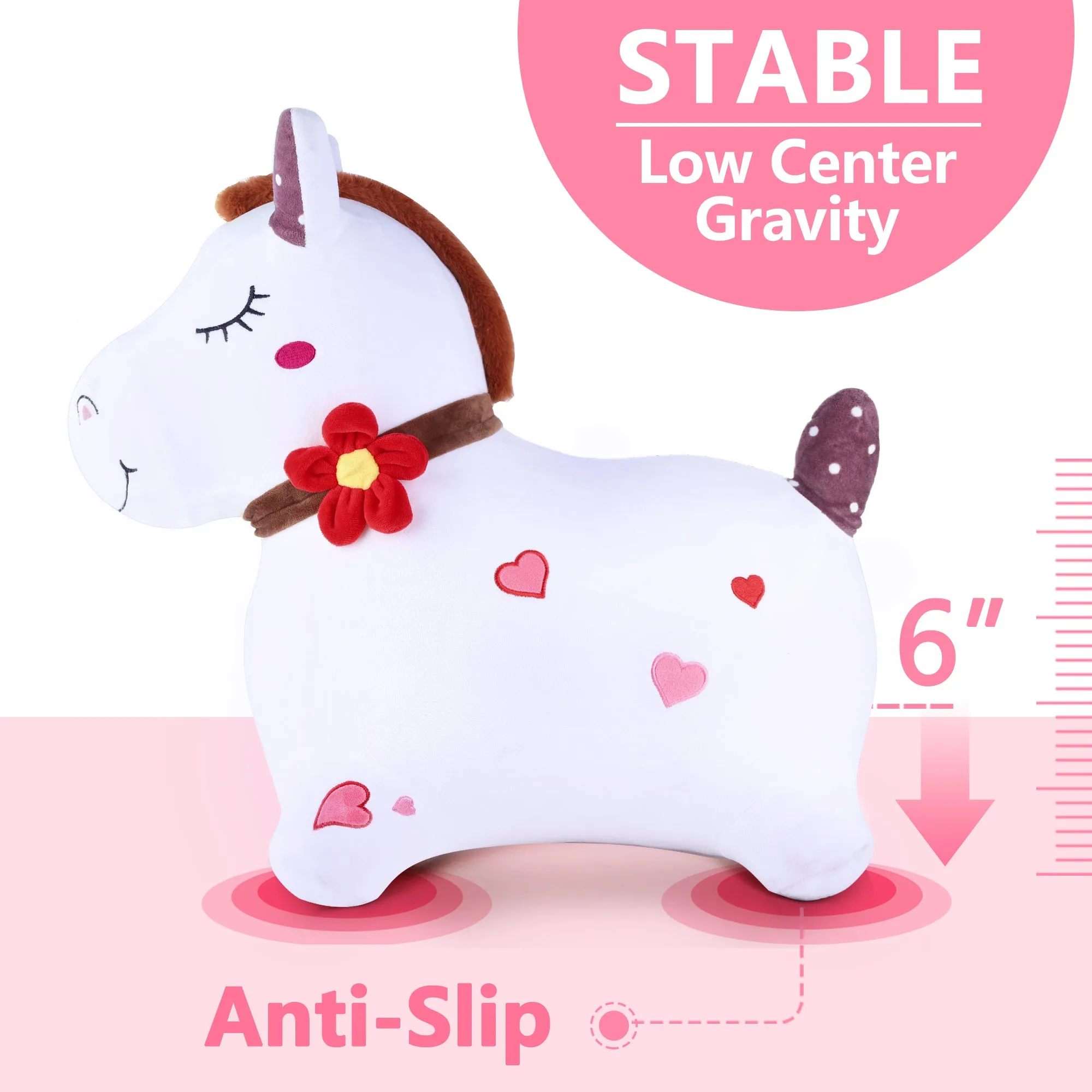 Cheval à Bascule Blanc Bouncy Pals