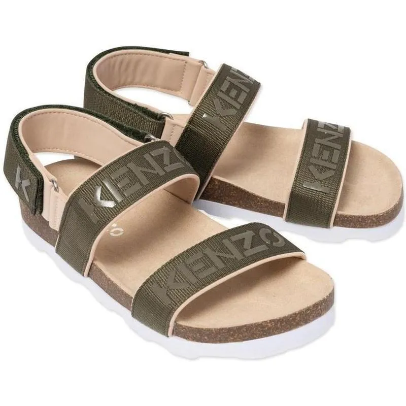 Sandales Kenzo à logo kaki pour garçons
