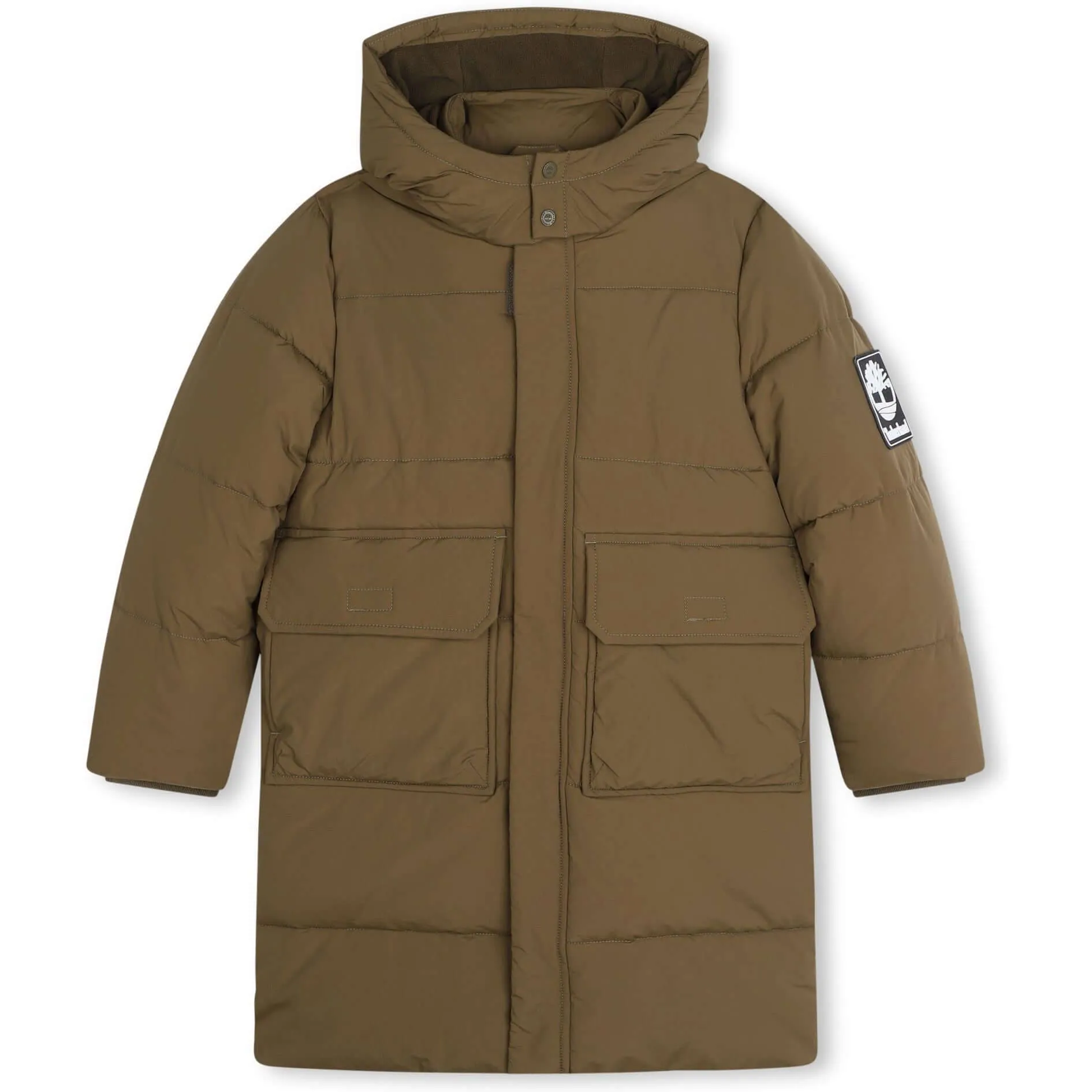 Manteau long matelassé kaki pour garçons