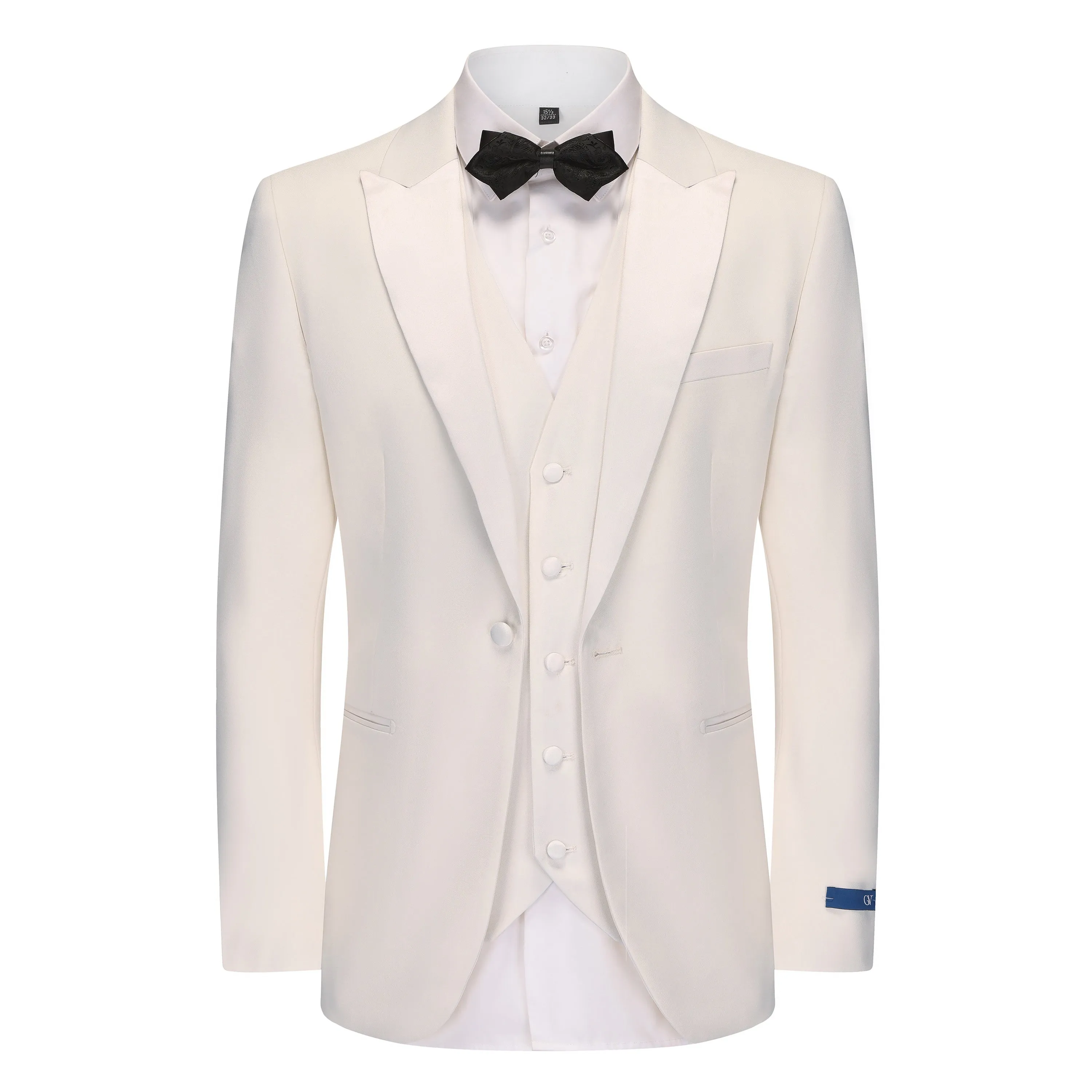 Costume élégant cintré premium Braveman pour hommes, 3 pièces, à revers croisés