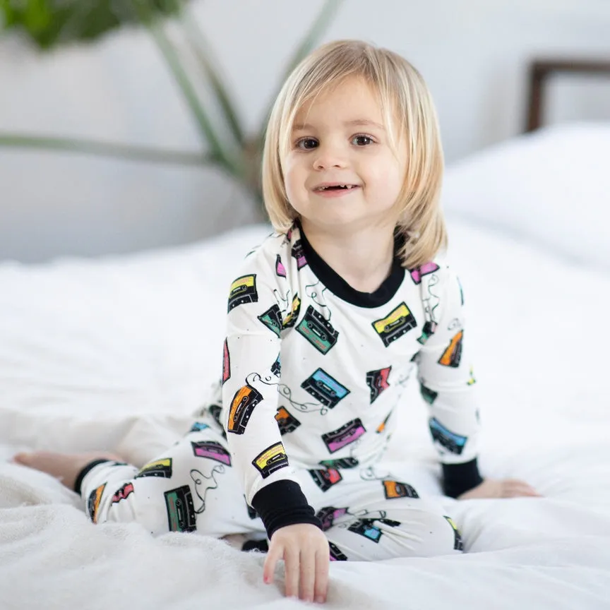Pyjama 2 pièces Bright Cassettes Bamboo par Peregrine Kidswear
