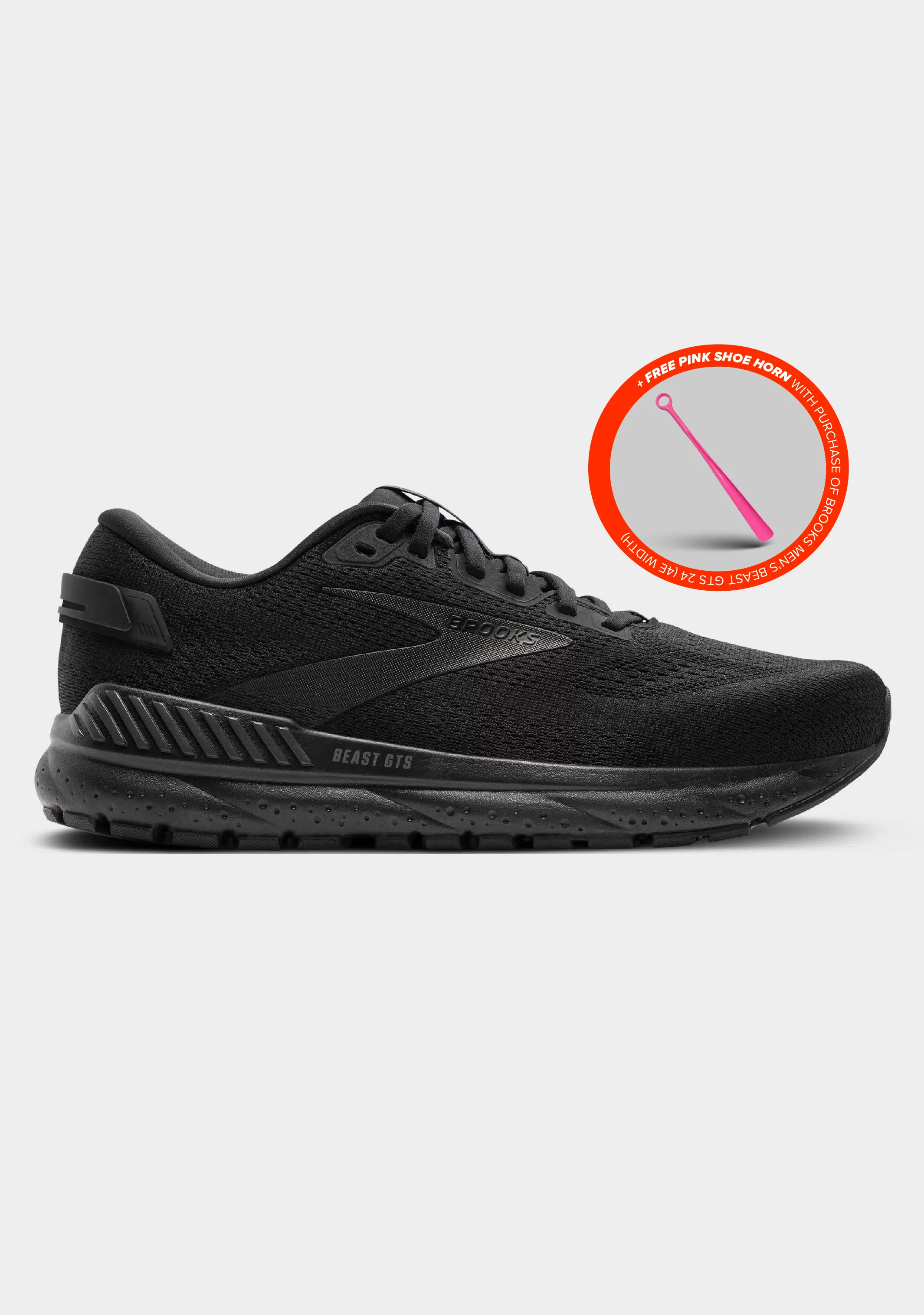 Brooks Men's Beast GTS 24 (Largeur 4E) Avec Chausse-Pied Rose Offert