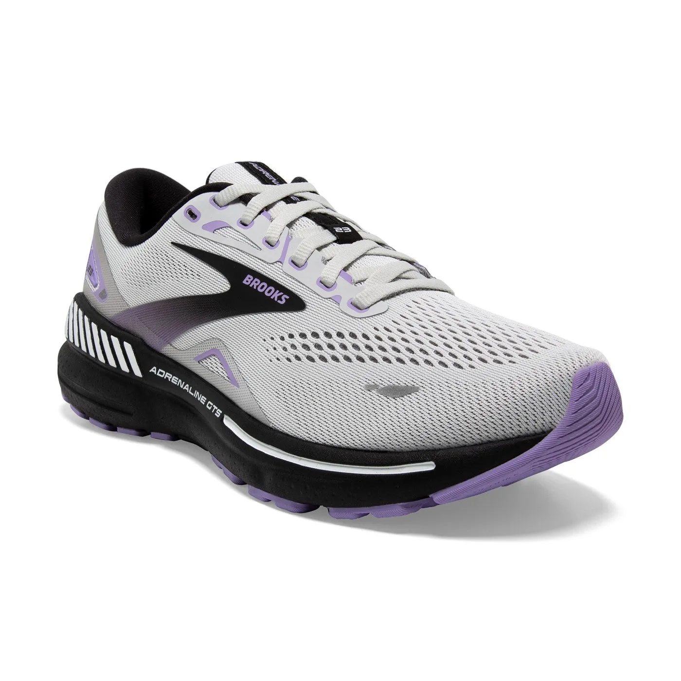 Brooks Adrenaline GTS 23 pour Femme - Large - Gris/Noir/Violet (1203811D039) Brooks