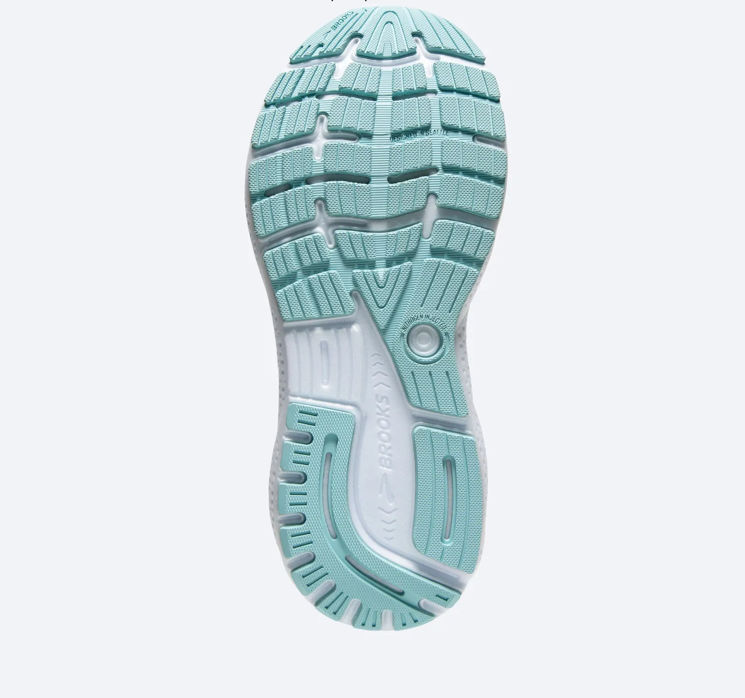 Brooks Womens Ghost 16 Wide - Blanc/Gris/Bleu Domaine (1204071D175) Brooks