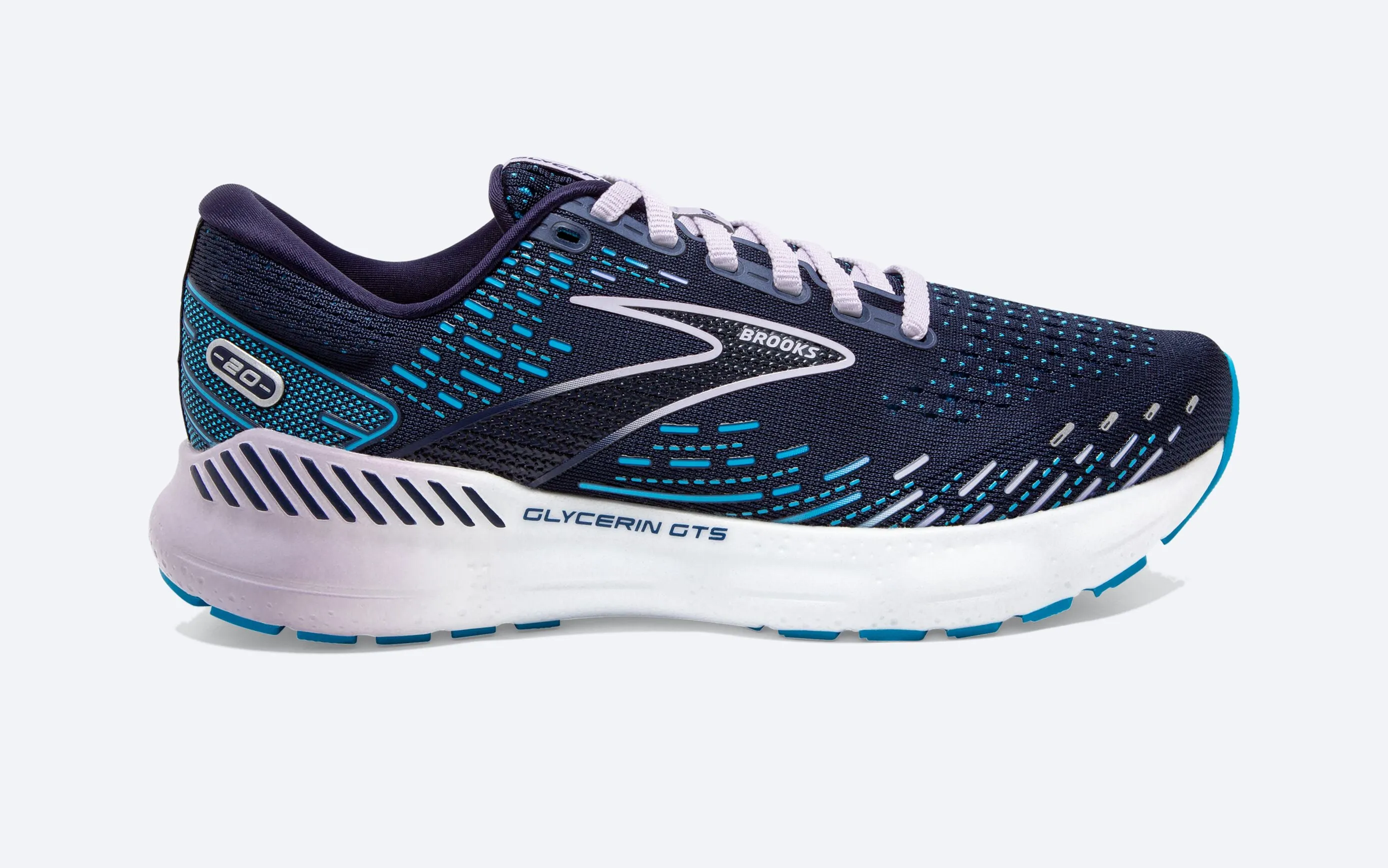 Brooks Womens Glycerin GTS 20 - Manteau bleu marine/Océan/Lilas pastel (1203701B499) Brooks