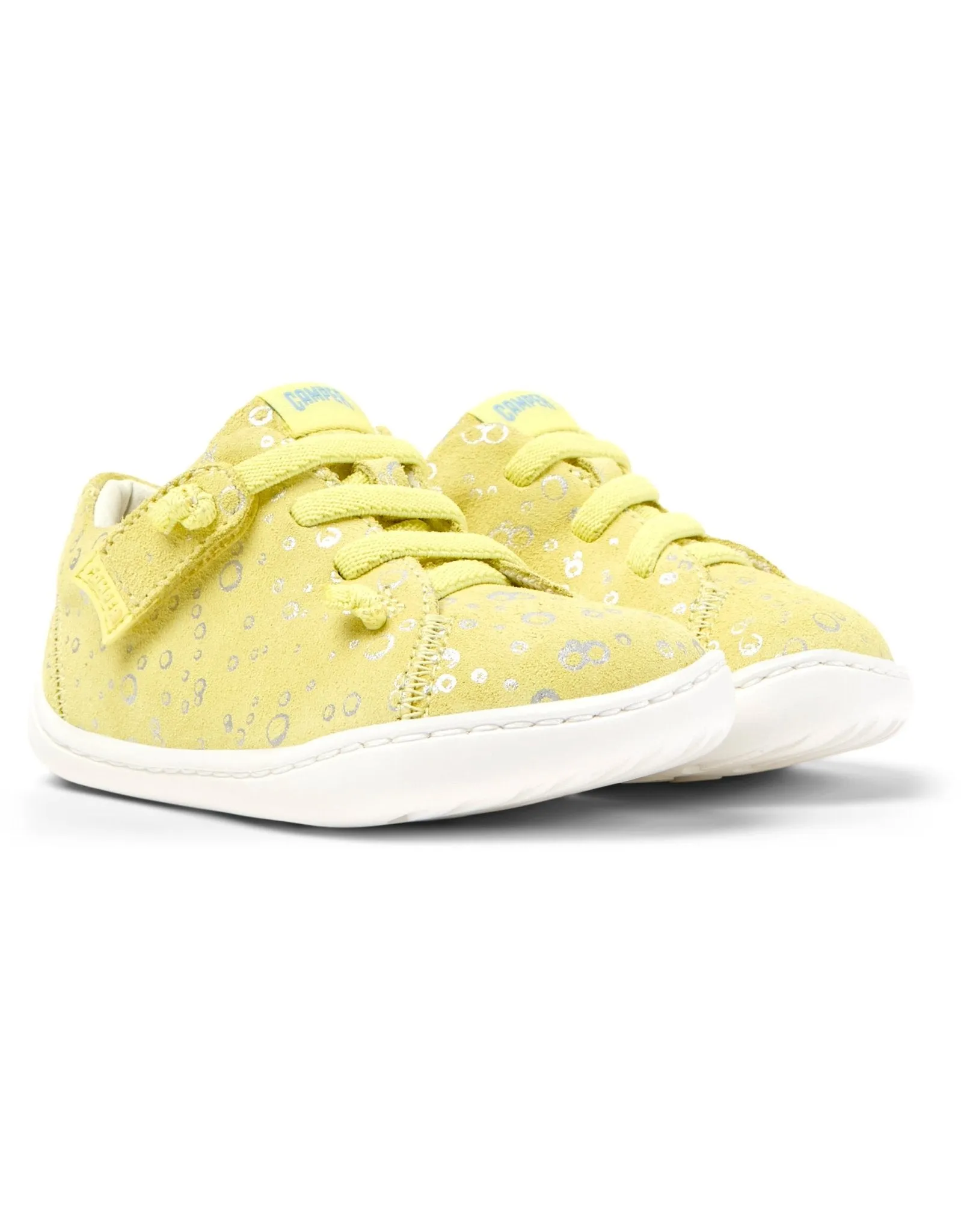 Camper: Chaussures Velcro pour enfants Peu Cami - Bulles jaunes