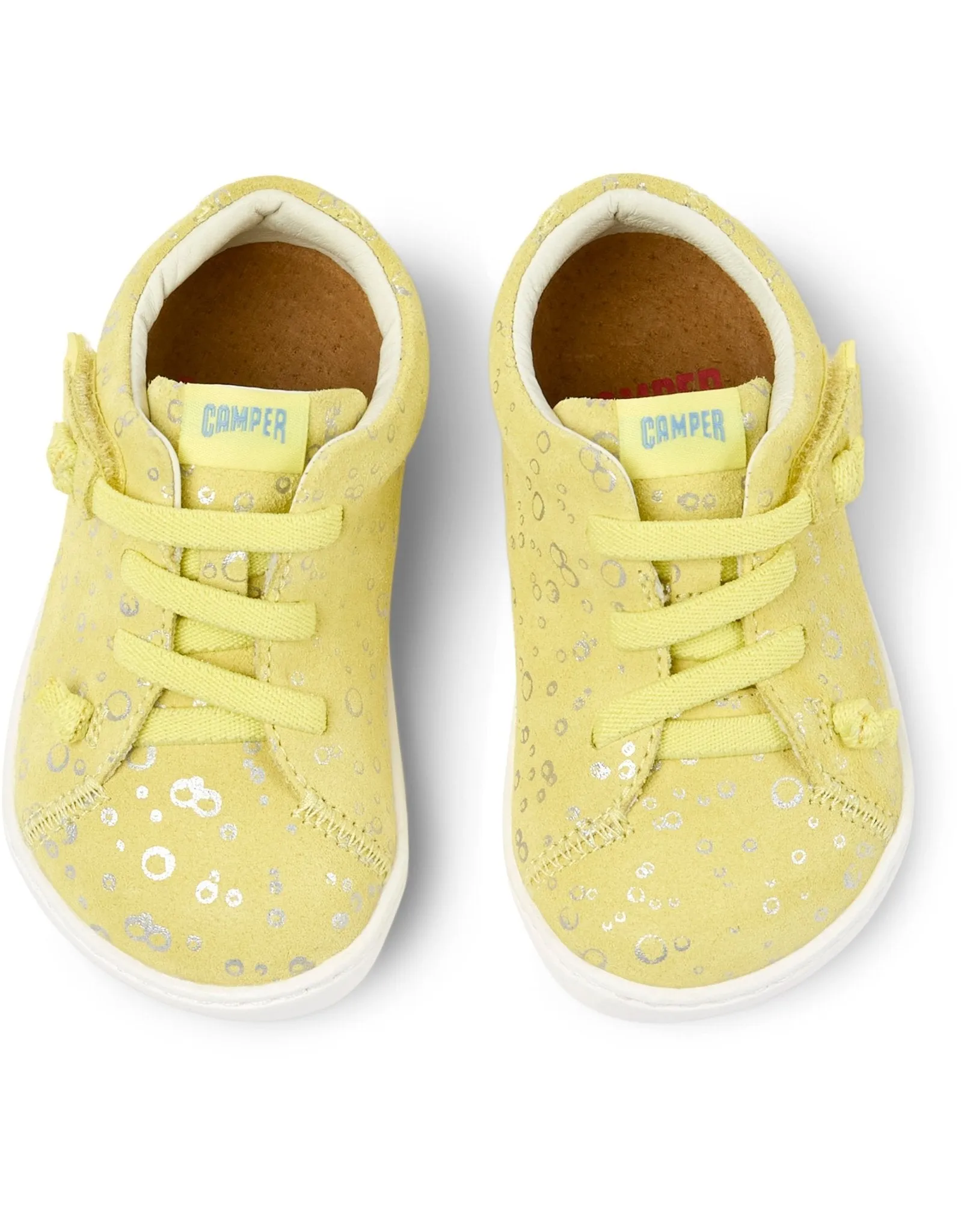 Camper: Chaussures Velcro pour enfants Peu Cami - Bulles jaunes