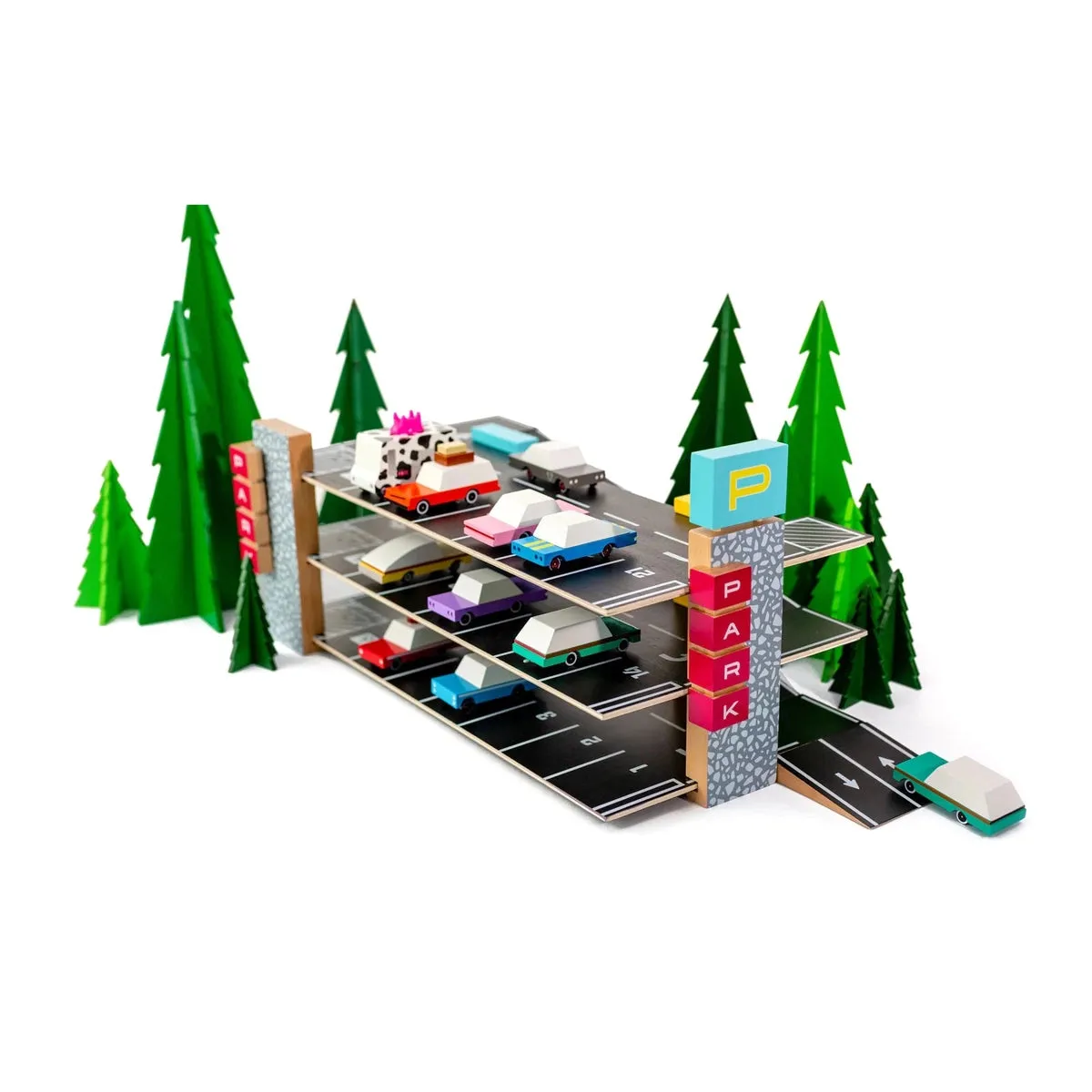 Garage de stationnement magnétique pour voitures en bonbon Candylab