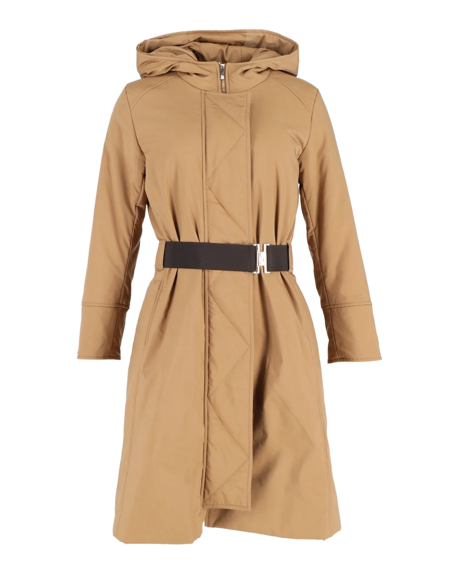 Manteau capuchonné ceinturé Carolina Herrera en polyester beige
