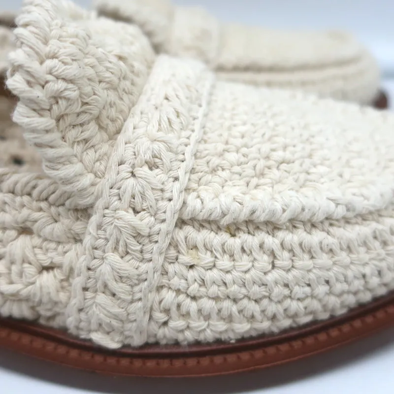 Chloe Kalya Mocassins en Crochet Ivoire Taille 38 Ballerines Nouvelles à Enfiler