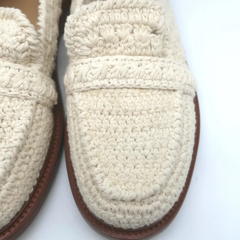 Chloe Kalya Mocassins en Crochet Ivoire Taille 38 Ballerines Nouvelles à Enfiler