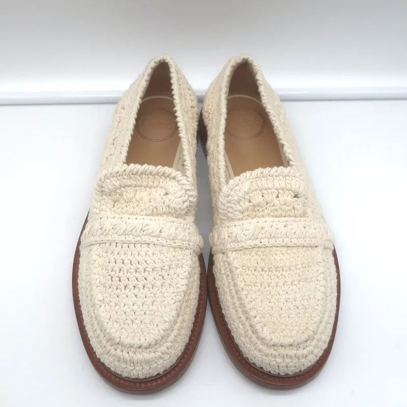 Chloe Kalya Mocassins en Crochet Ivoire Taille 38 Ballerines Nouvelles à Enfiler