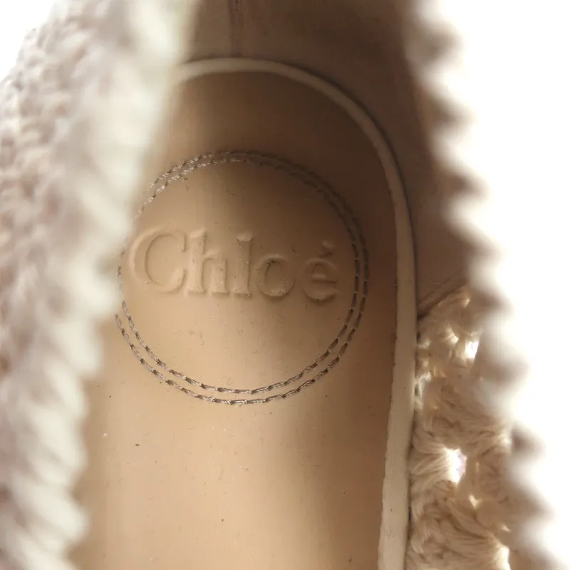Chloe Kalya Mocassins en Crochet Ivoire Taille 38 Ballerines Nouvelles à Enfiler