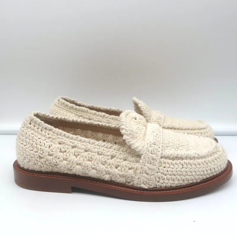 Chloe Kalya Mocassins en Crochet Ivoire Taille 38 Ballerines Nouvelles à Enfiler