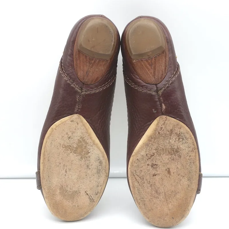 Chloe Paddington Ballerines en Cuir Brun Foncé Taille 36
