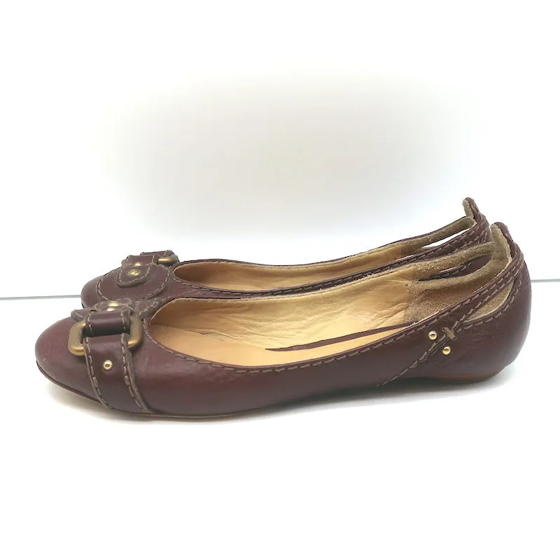 Chloe Paddington Ballerines en Cuir Brun Foncé Taille 36