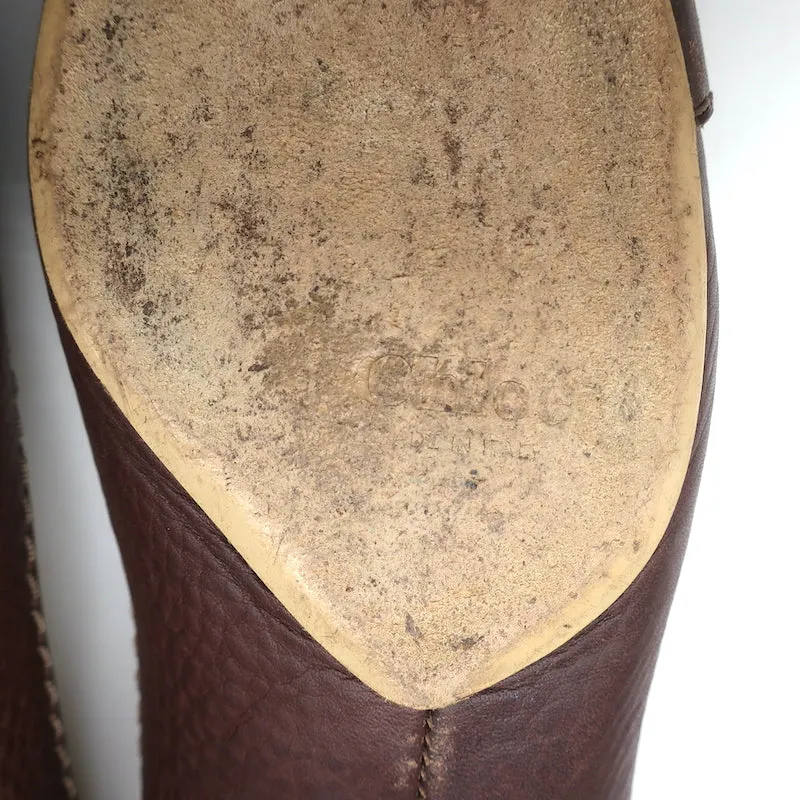 Chloe Paddington Ballerines en Cuir Brun Foncé Taille 36